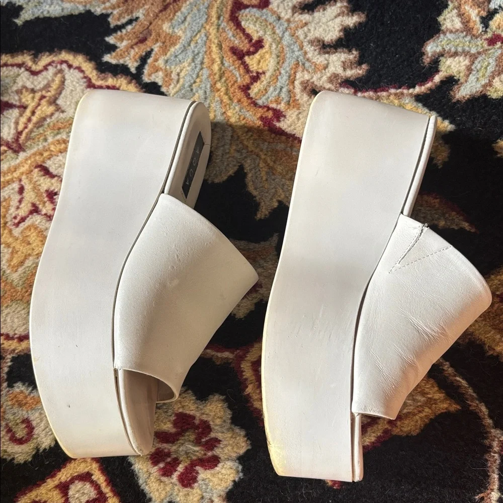 Aqua Gigi off white cream platform slides 9 90s y2k